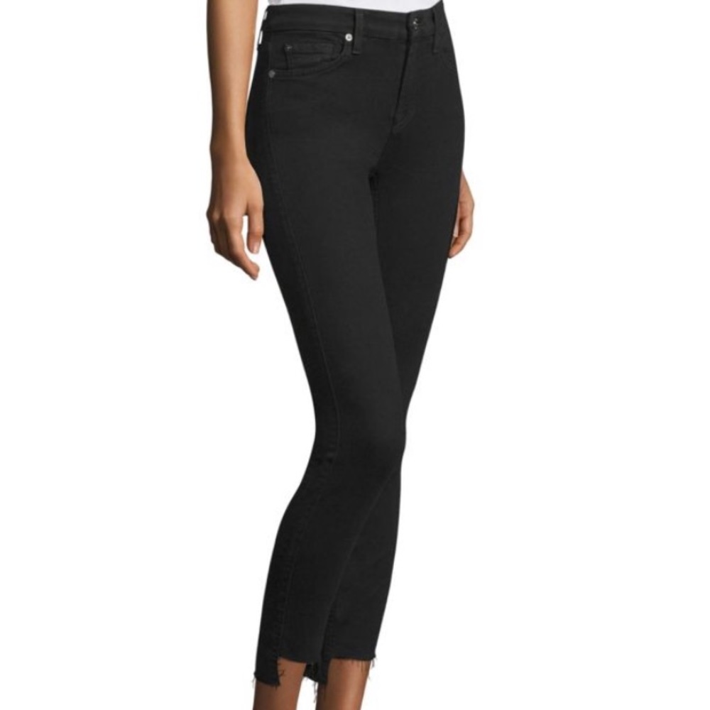 Seven for Mankind skinny jeans with frayed ankle.